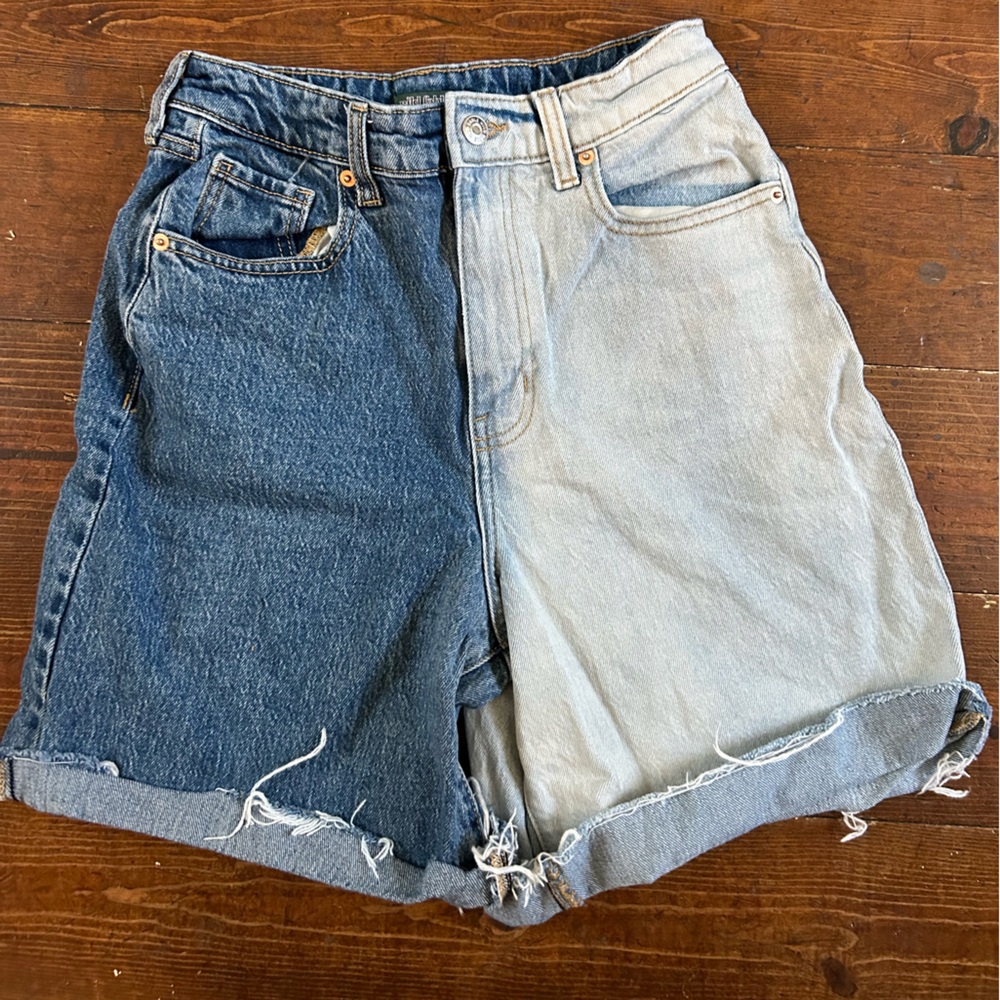 Wild Fable Two-Tone Denim Shorts - Blue and Light Blue